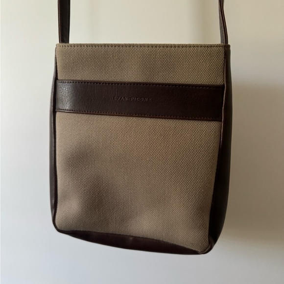 Vtg Evan Picone Brown Tan Crossbody Bag - Picture 6 of 14